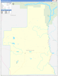 Petroleum County, MT Wall Map Zip Code Basic Style 2024
