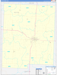 Pettis County, MO Wall Map Zip Code Basic Style 2024