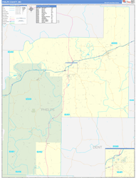 Phelps County, MO Wall Map Zip Code Basic Style 2024