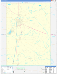Pike County, MS Wall Map Zip Code Basic Style 2024