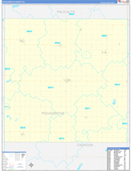 Pocahontas County, IA Wall Map Zip Code Basic Style 2024