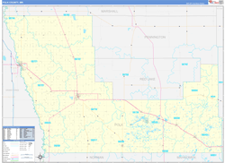Polk County, MN Wall Map Zip Code Basic Style 2024
