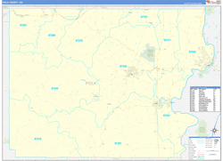 Polk County, OR Wall Map Zip Code Basic Style 2023