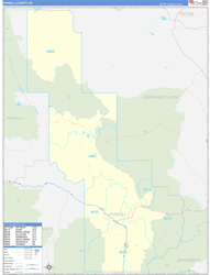 Powell County, MT Wall Map Zip Code Basic Style 2024