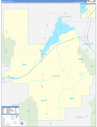 Power County, ID Wall Map Zip Code Basic Style 2024