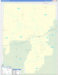 Pulaski County, MO Wall Map Zip Code Basic Style 2024
