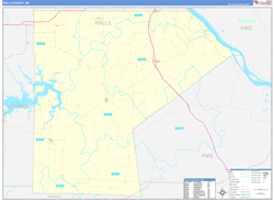 Ralls County, MO Wall Map Zip Code Basic Style 2024