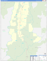 Ravalli County, MT Wall Map Zip Code Basic Style 2023