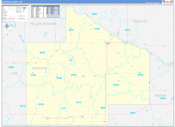 Redwood County, MN Wall Map Zip Code Basic Style 2024