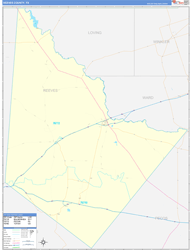 Reeves County, TX Wall Map Zip Code Basic Style 2024