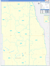 Richland County, ND Wall Map Zip Code Basic Style 2023