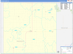 Ringgold County, IA Wall Map Zip Code Basic Style 2024