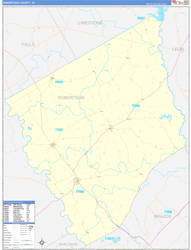 Robertson County, TX Wall Map Zip Code Basic Style 2024
