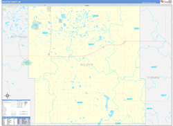 Rolette County, ND Wall Map Zip Code Basic Style 2023