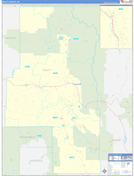 Routt County, CO Wall Map Zip Code Basic Style 2024