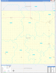 Saline County, NE Wall Map Zip Code Basic Style 2024