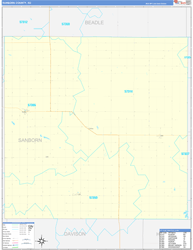 Sanborn County, SD Wall Map Zip Code Basic Style 2024