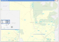 Sandoval County, NM Wall Map Zip Code Basic Style 2024