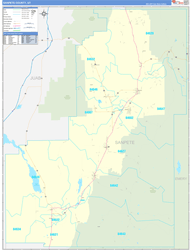 Sanpete County, UT Wall Map Zip Code Basic Style 2023