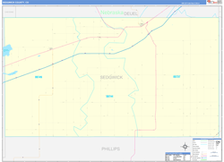Sedgwick County, CO Wall Map Zip Code Basic Style 2024