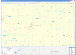Seneca County, OH Wall Map Zip Code Basic Style 2024