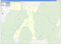 Sevier County, UT Wall Map Zip Code Basic Style 2023