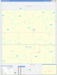 Seward County, NE Wall Map Zip Code Basic Style 2024