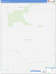 Shannon County, SD Wall Map Zip Code Basic Style 2024