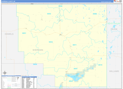 Sheridan County, MT Wall Map Zip Code Basic Style 2024