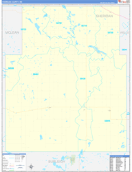 Sheridan County, ND Wall Map Zip Code Basic Style 2023