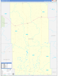 Sheridan County, NE Wall Map Zip Code Basic Style 2024