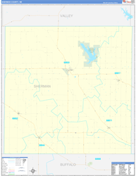 Sherman County, NE Wall Map Zip Code Basic Style 2023
