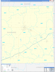 Shiawassee County, MI Wall Map Zip Code Basic Style 2024