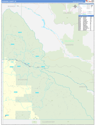 Shoshone County, ID Wall Map Zip Code Basic Style 2024