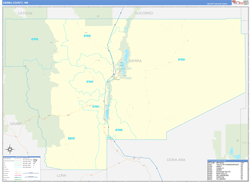 Sierra County, NM Wall Map Zip Code Basic Style 2024