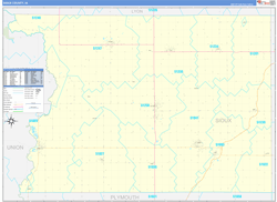 Sioux County, IA Wall Map Zip Code Basic Style 2024