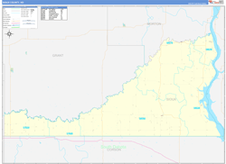 Sioux County, ND Wall Map Zip Code Basic Style 2023