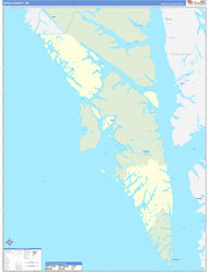 SitkaBorough (County), AK Wall Map Zip Code Basic Style 2024