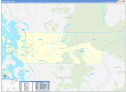 Skagit County, WA Wall Map Zip Code Basic Style 2024