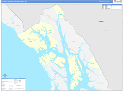 Skagway-Hoonah-AngoonBorough (County), AK Wall Map Zip Code Basic Style 2025