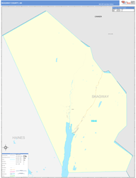 SkagwayBorough (County), AK Wall Map Zip Code Basic Style 2024