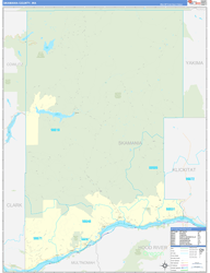 Skamania County, WA Wall Map Zip Code Basic Style 2024