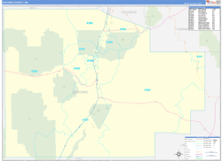 Socorro County, NM Wall Map Zip Code Basic Style 2024
