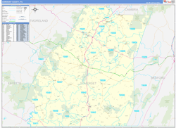 Somerset County, PA Wall Map Zip Code Basic Style 2024