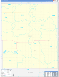 Spink County, SD Wall Map Zip Code Basic Style 2024
