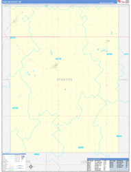 Stanton County, NE Wall Map Zip Code Basic Style 2024