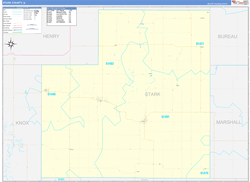 Stark County, IL Wall Map Zip Code Basic Style 2024