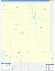 Steele County, ND Wall Map Zip Code Basic Style 2023