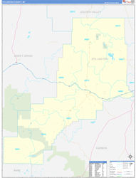 Stillwater County, MT Wall Map Zip Code Basic Style 2023