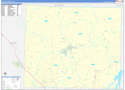 Stokes County, NC Wall Map Zip Code Basic Style 2024